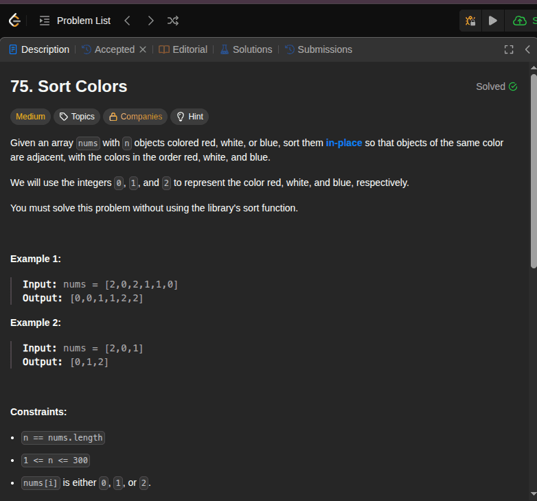 Sort Colors