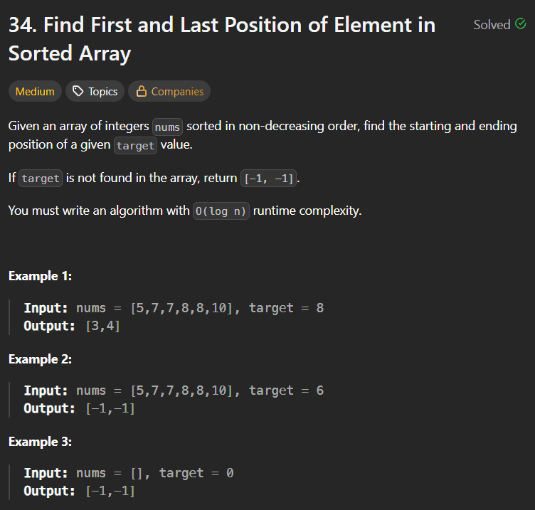 Find First and Last Position in Sorted Array – From Brute Force to Binary Search (LeetCode 34)