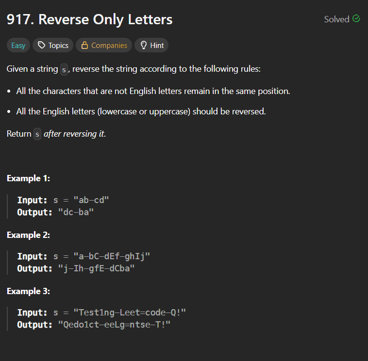 Reverse Only Letters – Two Pointer Strategy Explained (LeetCode 917)