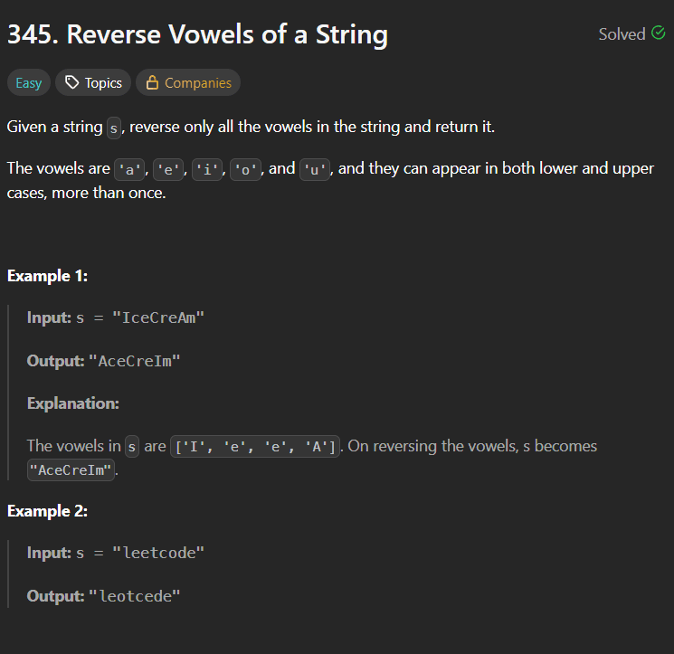 Reverse Vowels of a String – From Extra Space Approach to Two Pointer Optimization (LeetCode 345)