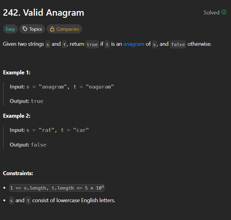 Valid Anagram – Frequency Counting Pattern Explained (LeetCode 242)