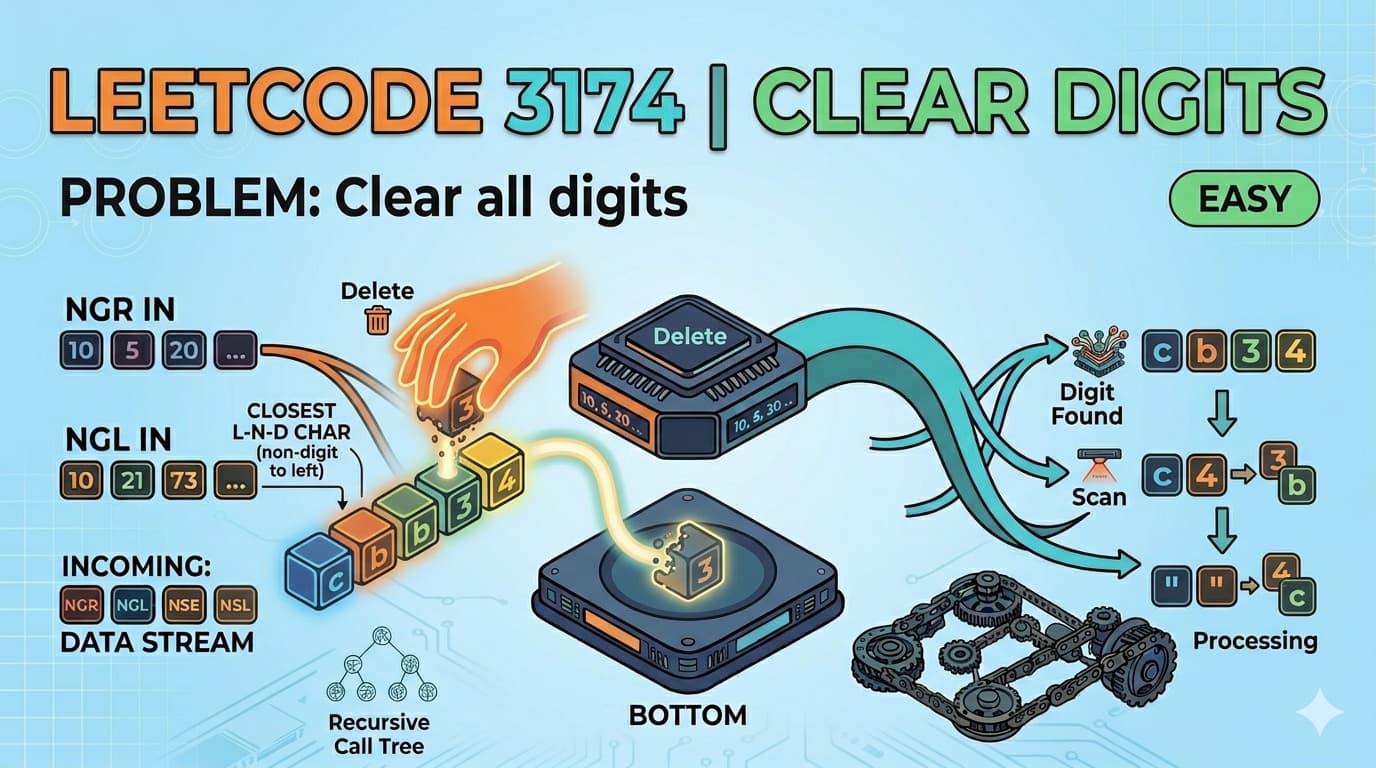 LeetCode 3174: Clear Digits — Multiple Approaches Explained