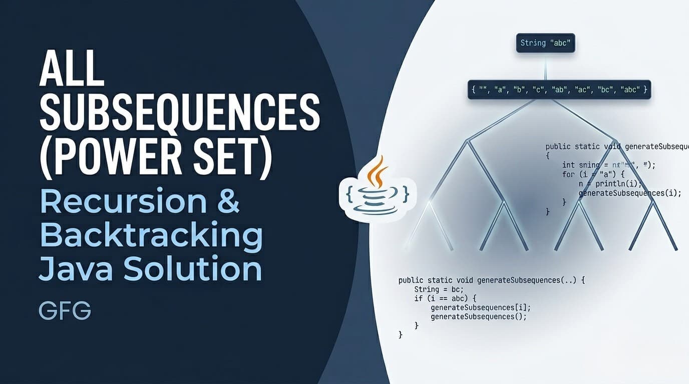 All Subsequences of a String (Power Set) | Recursion & Backtracking Java Solution